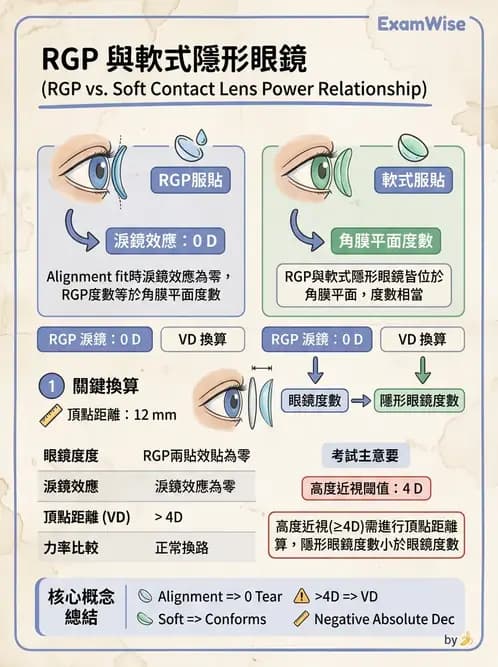 驗光師 - 硬式隱形眼鏡度數與散光計算 - AI 圖文解析預覽