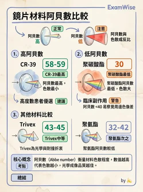 驗光師 - 鏡片材料特性與光學設計 - AI 圖文解析預覽