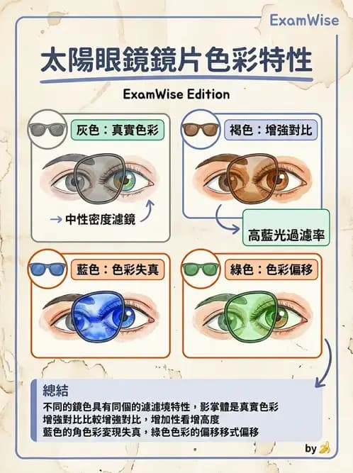 驗光師 - 鏡片鍍膜、偏光與染色 - AI 圖文解析預覽