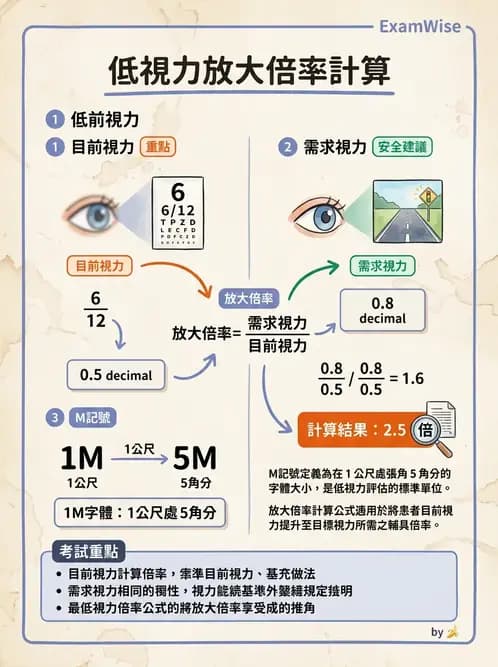 驗光師 - 放大原理與近距離光學計算 - AI 圖文解析預覽