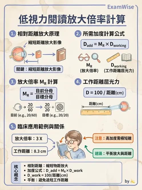 驗光師 - 放大原理與近距離光學計算 - AI 圖文解析預覽