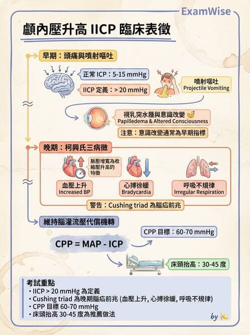 護理師 - 顱內壓升高與頭部外傷 - AI 圖文解析預覽