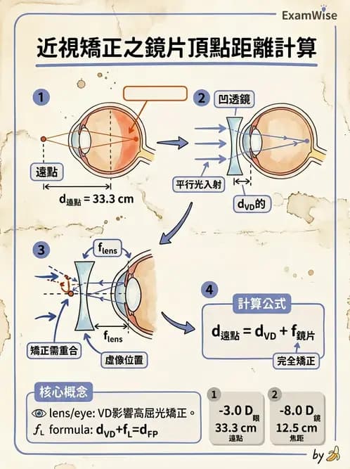 驗光師 - 頂點距離換算與等效處方 - AI 圖文解析預覽