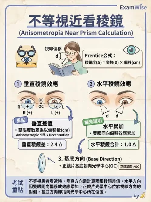 驗光師 - 稜鏡效應計算與偏心配鏡 - AI 圖文解析預覽