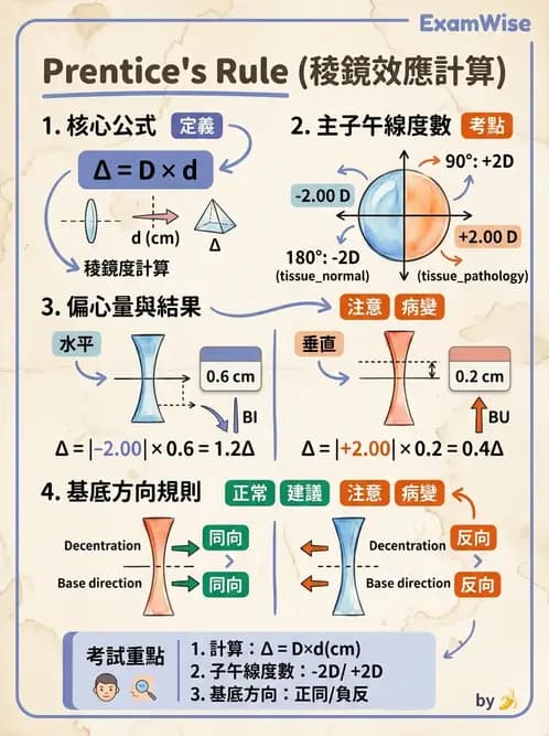 驗光師 - 稜鏡效應計算與偏心配鏡 - AI 圖文解析預覽