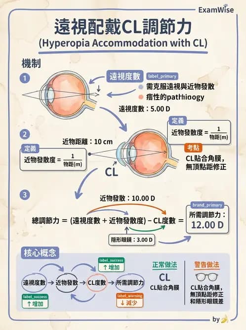 驗光師 - 調節機制與調節量計算 - AI 圖文解析預覽