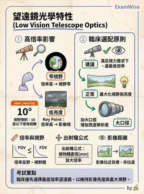 驗光師 - 望遠鏡光學原理與計算 - AI 圖文解析預覽