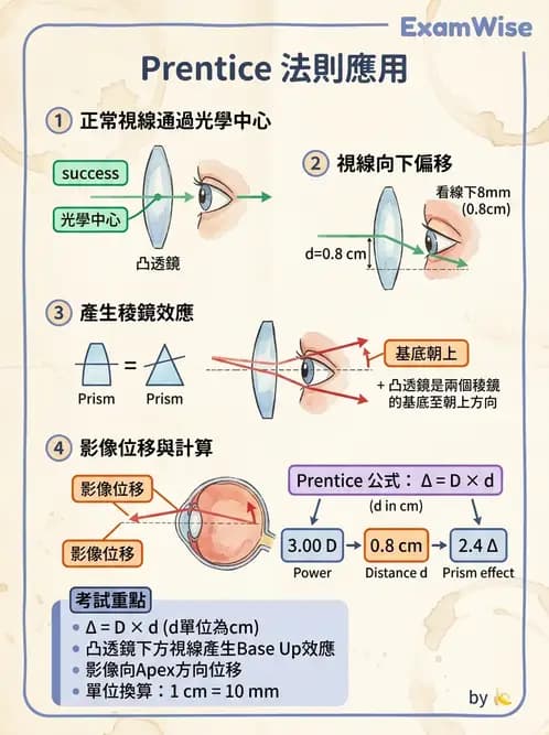 驗光師 - 稜鏡效應計算與偏心配鏡 - AI 圖文解析預覽