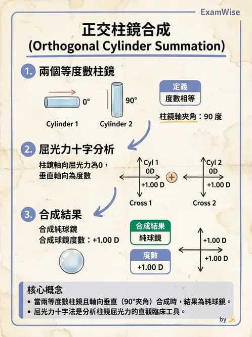 驗光師 - 光學十字轉換與處方表示法 - AI 圖文解析預覽