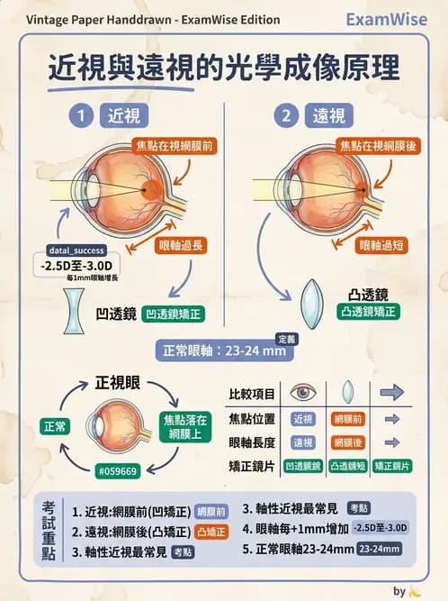 驗光師 - 屈光不正與近視遠視 - AI 圖文解析預覽