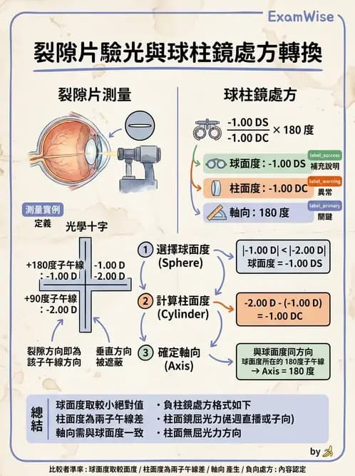 驗光師 - 散光鐘面圖與裂孔板驗光 - AI 圖文解析預覽