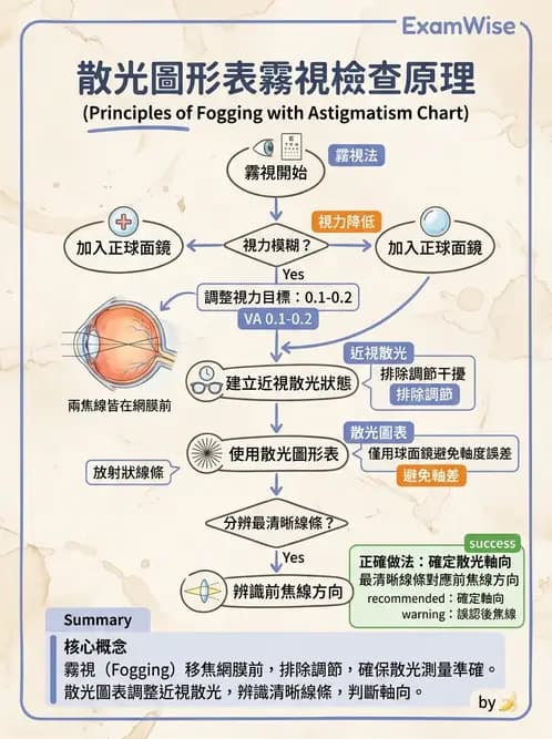 驗光師 - 散光鐘面圖與裂孔板驗光 - AI 圖文解析預覽