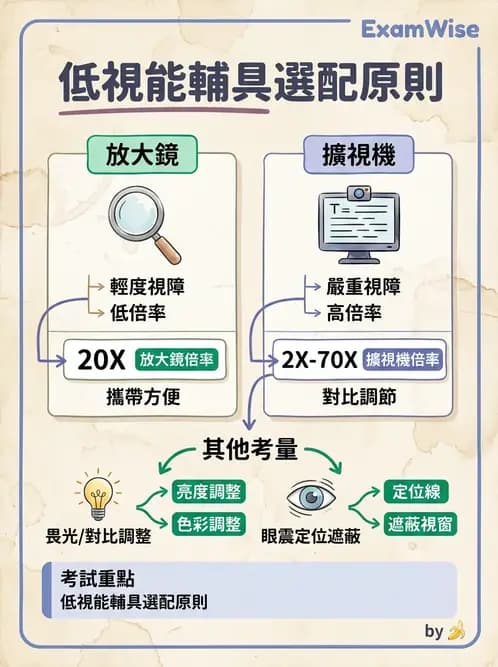 驗光師 - 近距離光學放大輔具種類與比較 - AI 圖文解析預覽