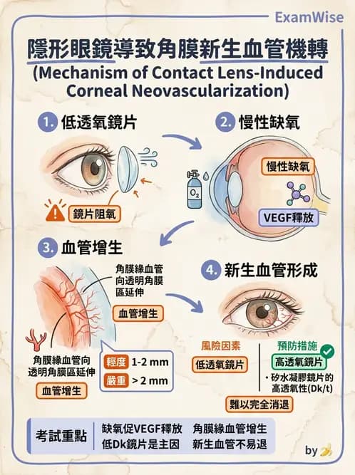 驗光師 - 角膜缺氧、水腫與變形 - AI 圖文解析預覽