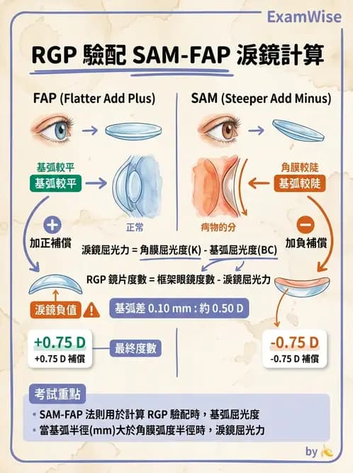 驗光師 - 硬式隱形眼鏡度數與散光計算 - AI 圖文解析預覽