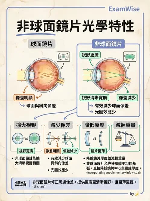 驗光師 - 鏡片材料特性與光學設計 - AI 圖文解析預覽