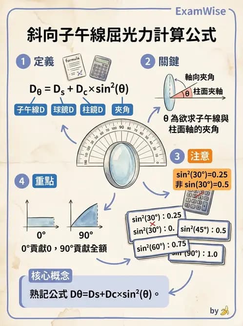 驗光生 - 光學十字讀寫與處方等效轉換 - AI 圖文解析預覽