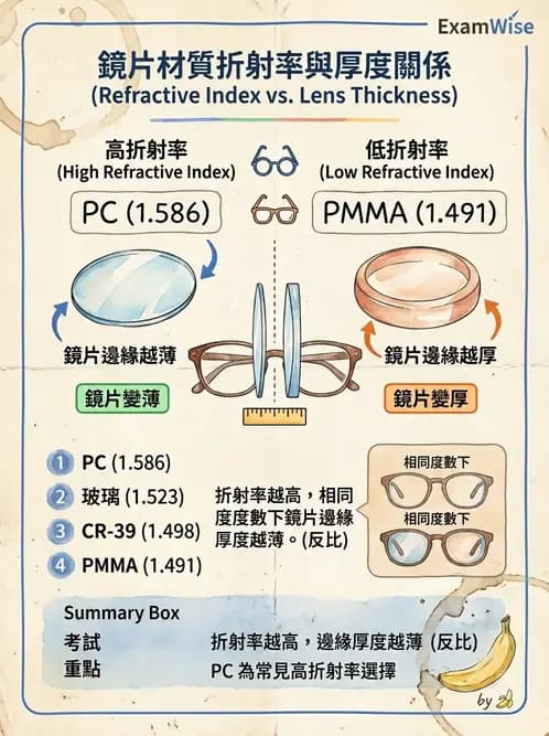 驗光生 - 鏡片材質特性與光學性質 - AI 圖文解析預覽