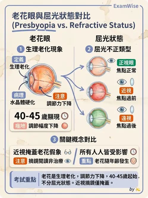驗光生 - 老花眼基礎概念與調節幅度 - AI 圖文解析預覽