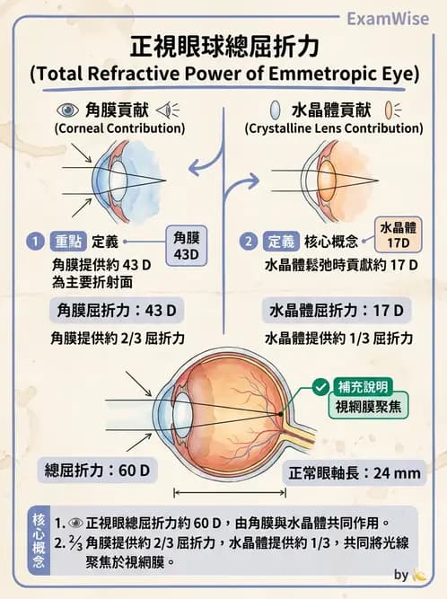 驗光生 - 近視與遠視的分類、成因及眼球光學基礎 - AI 圖文解析預覽