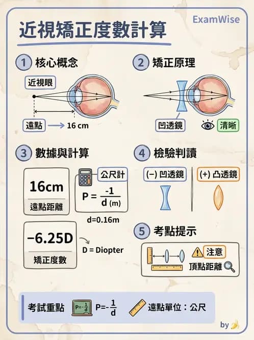 驗光生 - 屈光處方計算、轉換與矯正鏡片光學 - AI 圖文解析預覽