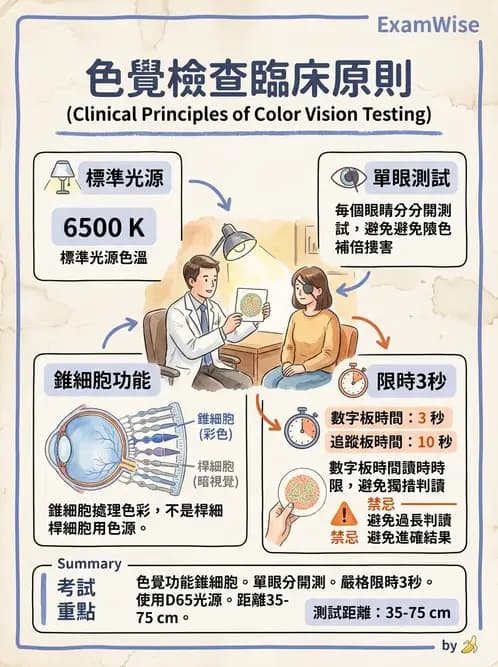 驗光生 - 針孔視力、色覺與視野篩檢 - AI 圖文解析預覽
