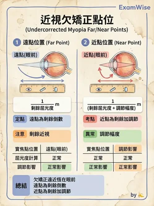 驗光生 - 調節幅度計算與近遠點關係 - AI 圖文解析預覽
