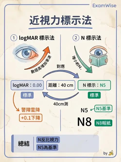驗光生 - 視力表原理、記錄與對比敏感度 - AI 圖文解析預覽