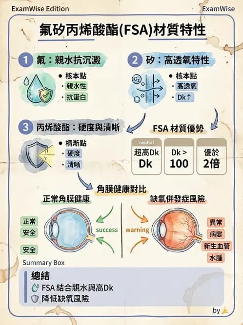 驗光生 - 硬式鏡片材料、製造方法與透氧性 - AI 圖文解析預覽