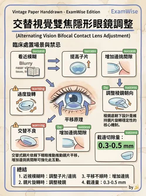 驗光生 - 老花隱形眼鏡臨床驗配與問題排解 - AI 圖文解析預覽
