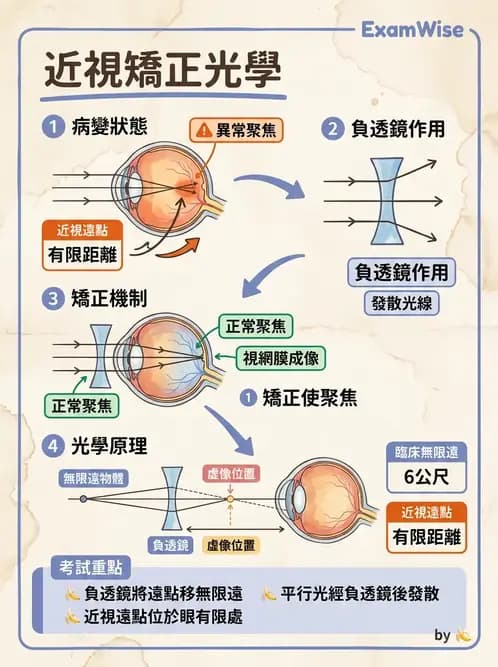 驗光生 - 屈光不正基礎:近視、遠視與視網膜影像 - AI 圖文解析預覽