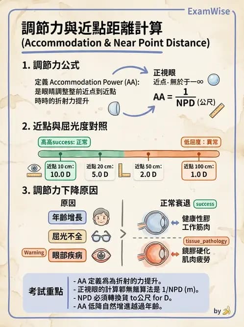 驗光生 - 調節、老花眼與臨床眼光學應用 - AI 圖文解析預覽