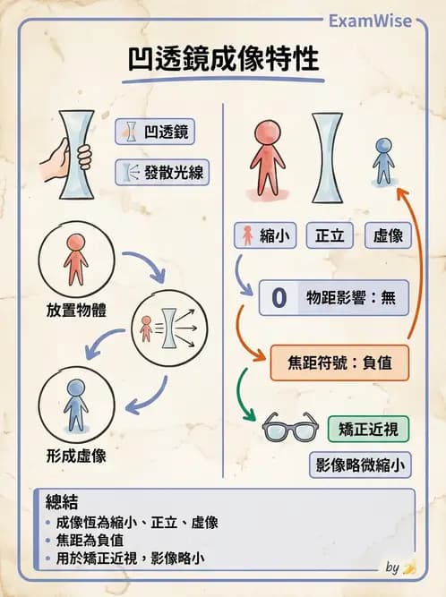 驗光生 - 薄透鏡成像特性與光線追跡 - AI 圖文解析預覽