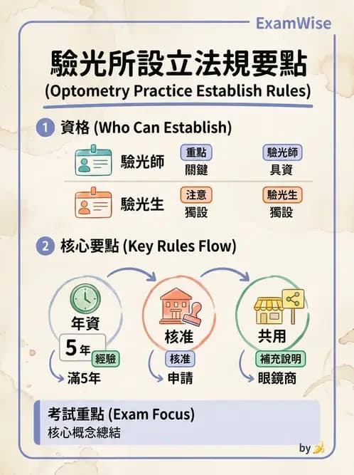 驗光生 - 驗光所設立資格與設置標準 - AI 圖文解析預覽