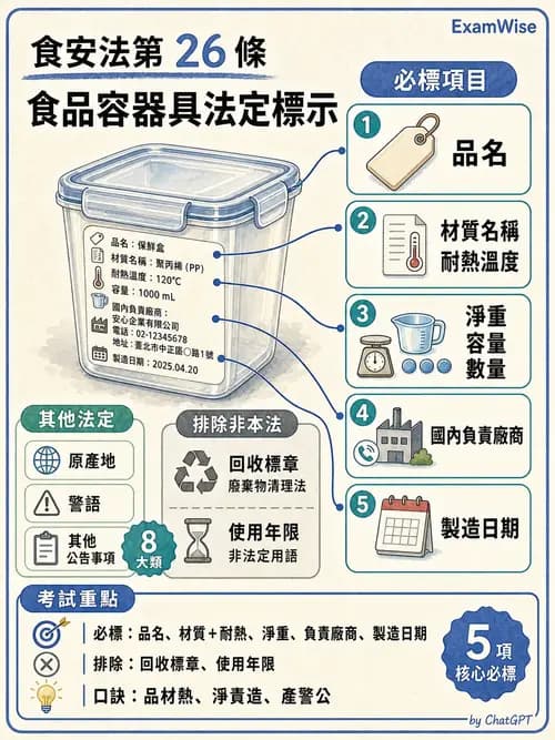 營養 - 製程衛生規範、標示法規與供應管理 - AI 圖文解析預覽