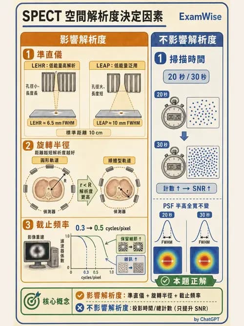 放射 - SPECT掃描參數、設備、衰減校正與QA - AI 圖文解析預覽